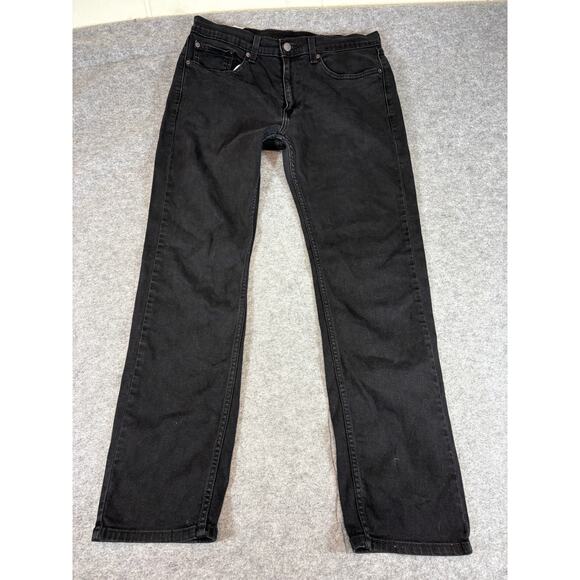 Vintage Y2K Levis 505 Regular Fit Straight Jeans Mens 32x29 Black Denim Red Tab - Picture 1 of 8